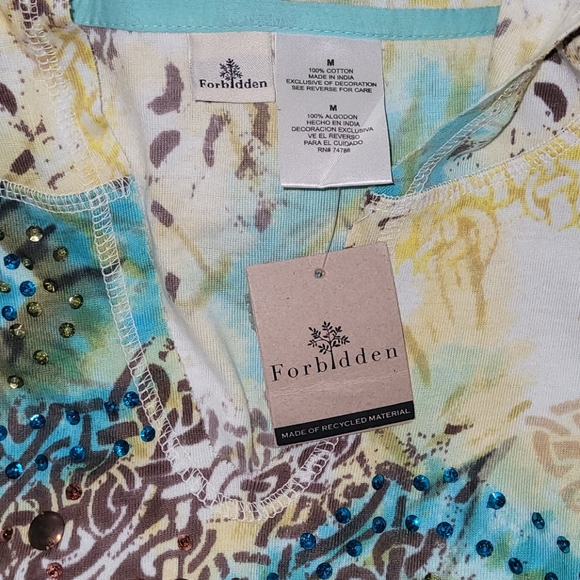 Forbidden V neck Beaded Hoodie M - Picture 5 of 6